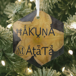 Golden Star Hakuna Matata Art Print Glass Ornament