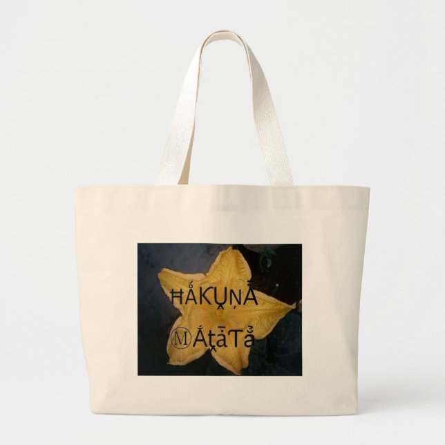 Golden Star Hakuna Matata Art Print Large Tote Bag (Front)