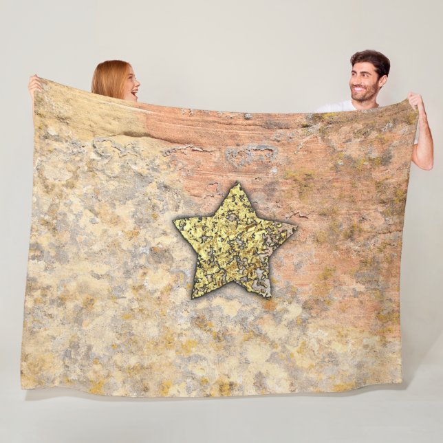 Golden Star in the Rocks FLEECE BLANKET (In Situ)