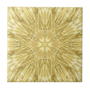 Golden star mosaic geometric design tile