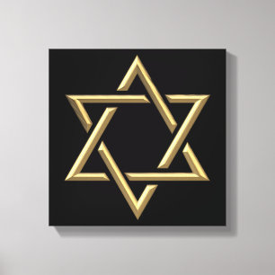Golden Star of David Canvas Print