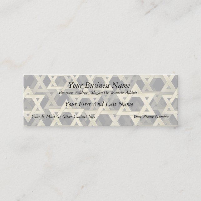 Golden Star Of David Mini Business Card (Front)