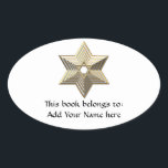 Golden Star of David Oval Sticker<br><div class="desc">Golden Star of David

Feel free to add your own words and/or pictures to this item via Zazzle's great customization tools.  This design also available on dozens of other products. Thanks for stopping by! God bless!</div>
