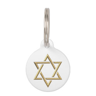 Golden Star of David Pet Tag