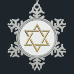 Golden Star of David Snowflake Pewter Christmas Ornament<br><div class="desc">Golden Star of David

Feel free to add your own words and/or pictures to this item via Zazzle's great customization tools.  This design also available on dozens of other products. Thanks for stopping by! God bless!</div>