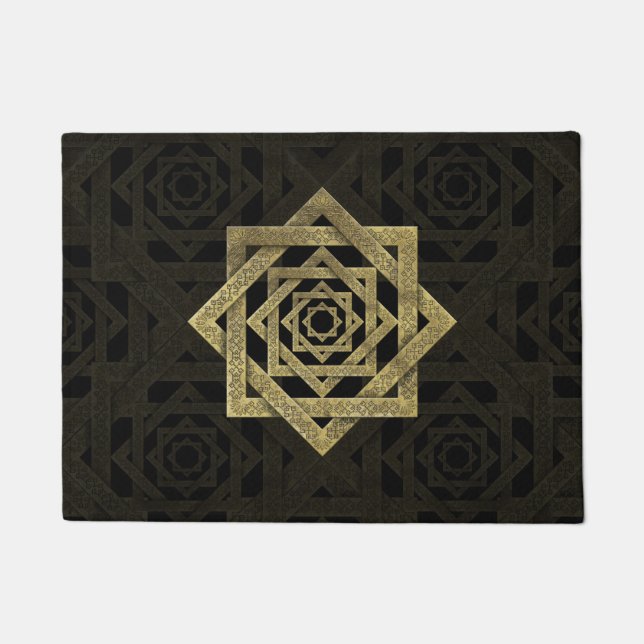 Golden Star of Lakshmi - Ashthalakshmi Doormat (Front)