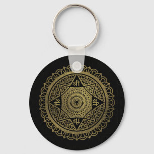 Golden  Star of Lakshmi - Ashthalakshmi  Sri Keychain