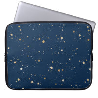 Golden Star on Blue Night Pattern