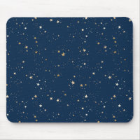 Golden Star on Blue Night Pattern
