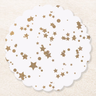 Golden star paper coaster