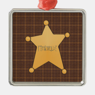 Golden Star Sheriff's Badge Metal Ornament