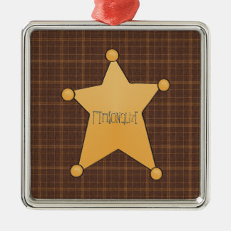 Golden Star Sheriff's Badge Metal Ornament