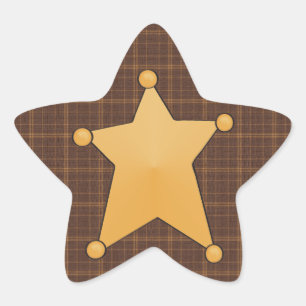 Golden Star Sheriff's Badge Star Sticker