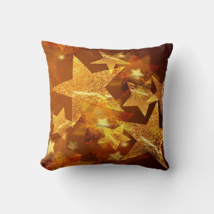 Golden Star Throw Pillow