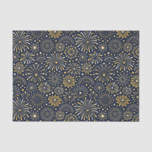 Golden Starburst Fireworks Pattern Tissue Paper