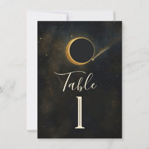 Golden Stardust Eclipse Celestial Wedding Invitation