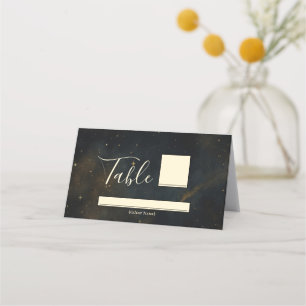 Golden Stardust Eclipse Celestial Wedding Place Card