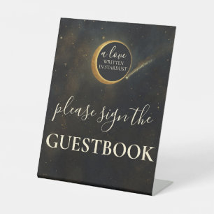 Golden Stardust Eclipse Celestial Wedding Sign