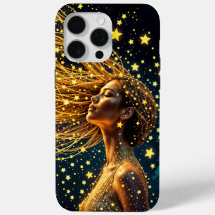 Golden stardust fashion beauty girl glow sky iPhone 15 pro max case