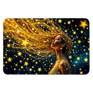 Golden stardust fashion beauty girl glow sky magnet