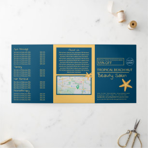 Golden Starfish, Beauty Salon Tri-Fold Flyer