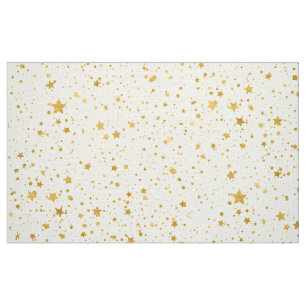 Golden Stars2 -Pure White- Fabric