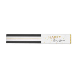 Golden Stars - Happy New Year Wraparound Labels