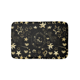 Golden Stars & Hearts Bath Mat