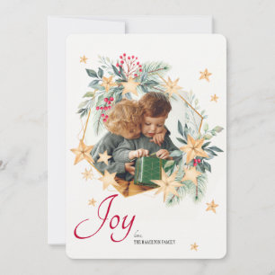 Golden Stars Holiday Photo Card