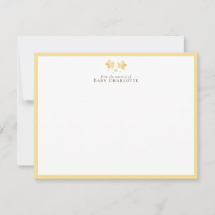 Golden Stars Nursery Note Card – Personalized