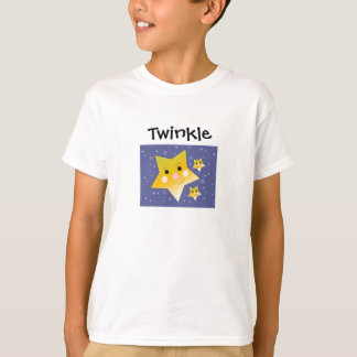 Golden Stars on a Blue Sky Background T-Shirt