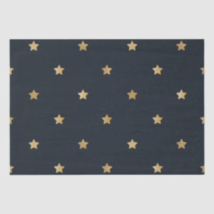 Golden Stars on Midnight Black Tissue Paper