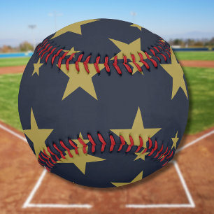 Golden Stars on Navy Blue – Elegant and Timeless Baseball