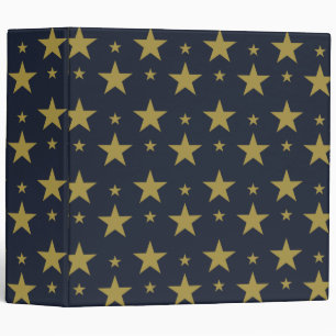 Golden Stars on Navy Blue – Elegant and Timeless Binder