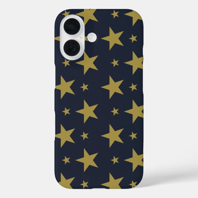 Golden Stars on Navy Blue – Elegant and Timeless Case-Mate iPhone Case (Back)