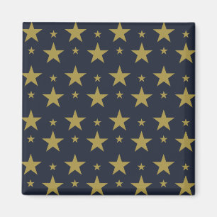 Golden Stars on Navy Blue – Elegant and Timeless Magnet
