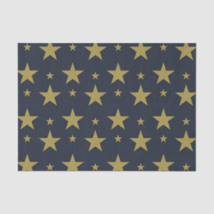Golden Stars on Navy Blue – Elegant and Timeless Tissue Paper