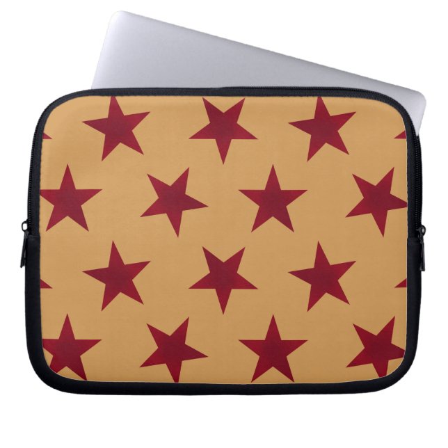 Golden Stars Pattern 13 Laptop Sleeve (Front)