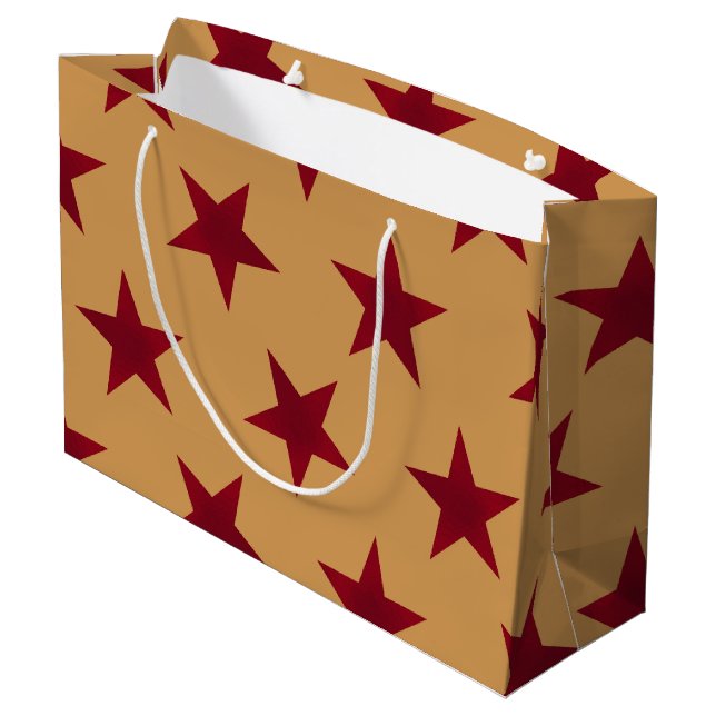 Golden Stars Pattern 13 Large Gift Bag (Back Angled)