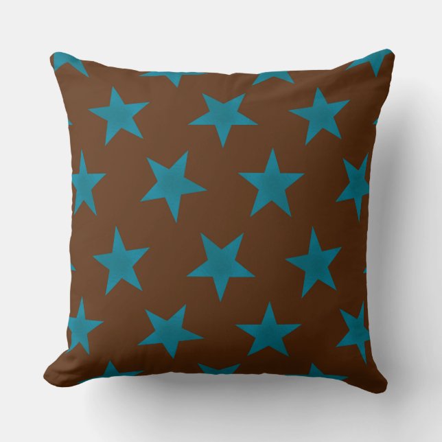 Golden Stars Pattern 16 Throw Pillow (Front)