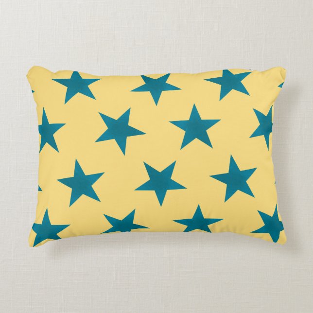 Golden Stars Pattern 18 Accent Pillow (Front)