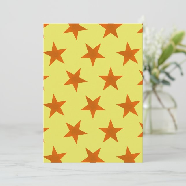 Golden Stars Pattern 4 Thank You Card (Standing Front)