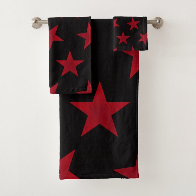 Golden Stars Pattern 8 Bath Towel Set (Insitu)