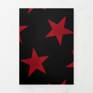 Golden Stars Pattern 8 Tri-Fold Holiday Card