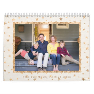 Golden Stars Photo Calendar Cream