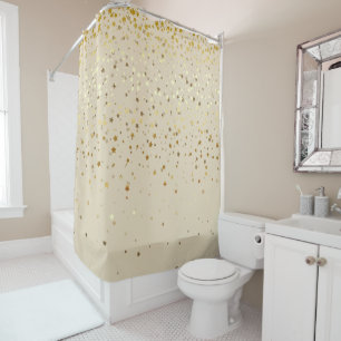 Golden Stars Shower Curtain in Champagne
