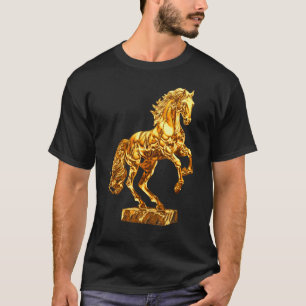 Golden Statue of Horse Sculpture T-Shirt