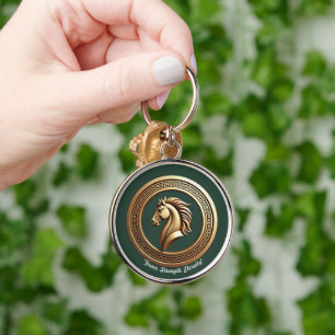 "Golden Steed Emblem" Keychain