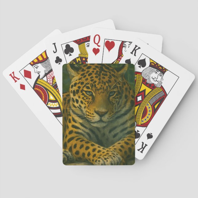 Golden Stillness – Resting Leopard in Foliage Playing Cards (Back)