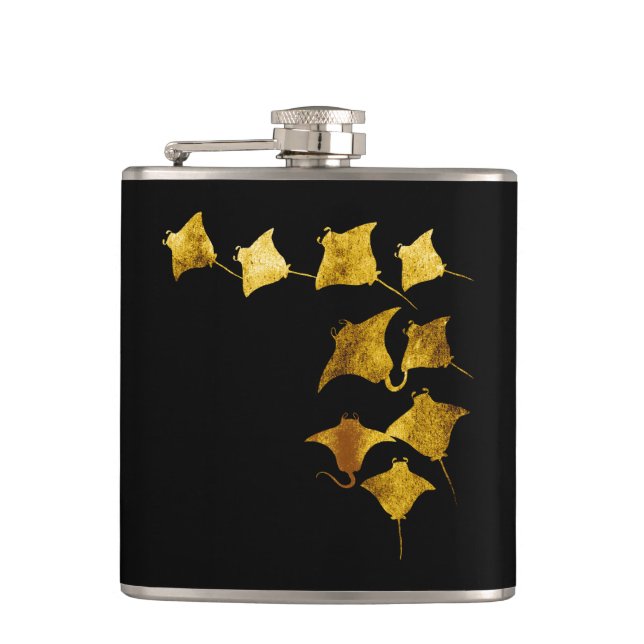 Golden Stingrays Hip Flask (Front)